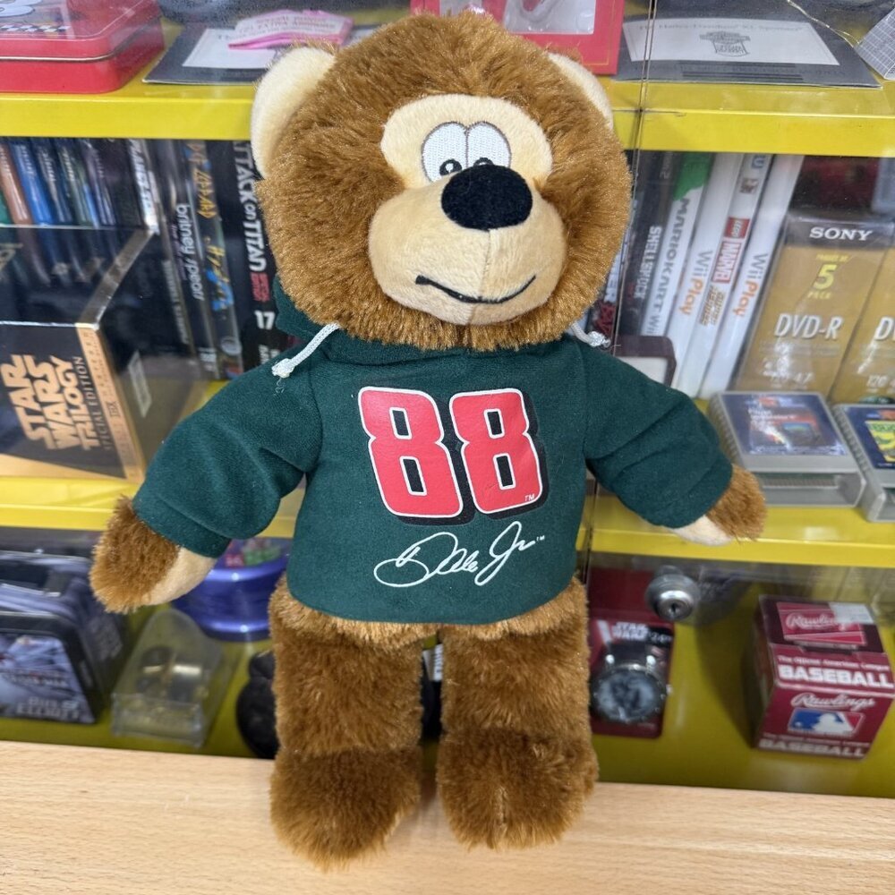 Toy Factory Dale Jr #88 Nascar Plush 14" Bear With Green Hoodie EUC 2016